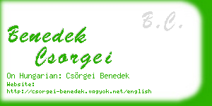 benedek csorgei business card